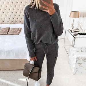 Conjunto de Dos Piezas para Mujer, Estilo Deportivo Dulce para Otoño/Invierno, Sudadera con Capucha de Manga Larga, Blusa Estampada Bordada y Pantalón - Product Image 5