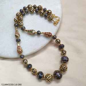 Blue Jadau Meenakari Necklace with Diamond Brass and <b>Copper</b> Classic Style for Wedding Engagement or Gift Peace Pattern <b>Chain</b> - Product Image 6