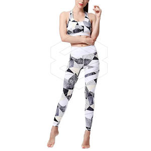 Conjunto de Yoga por sublimación personalizado para mujer patrón sólido gimnasio entrenamiento ropa de Fitness de talla grande 2025 Yoga por sublimación a la venta - Product Image 3