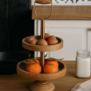 ชั้นวางเค้กทรงกลมแบบ2ชั้นอุปกรณ์ตกแต่งบ้านที่วางกลางเค้กผลไม้คัพเค้ก - Product Image 1