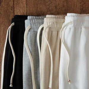 2024 vente en gros été couleur unie 100% coton Shorts hommes cordon décontracté Bermuda Shorts coloré uni DDP expédition - Product Image 5