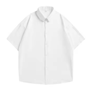 Camisa informal de vestir de algodón 100% para hombre, diseño personalizado de manga corta con botones y peso de tela liso de 180 gramos - Product Image 3