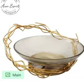 "Elegante ensaladera de acero inoxidable con base de pedestal, Perfecta para servir ensaladas frescas o guarniciones elegantes y duraderas" - Product Image 6