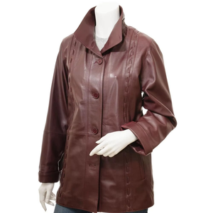 Chaqueta de Cuero Satinado 100% de Alta Calidad para Mujer, Diseño Personalizado para la Temporada de Otoño, Material Curtido - Product Image 1