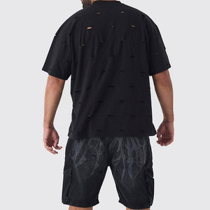 เสื้อยืดผู้ชายทรงบ็อกซี่ฟิต ผ้าคอตตอนหนา สไตล์ลำลอง สตรีทแวร์ ผู้ผลิต OEM ODM - Product Image 3