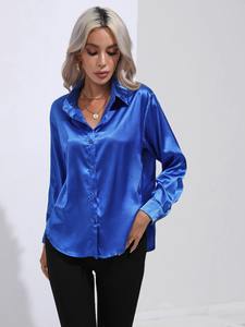 Casual blanc femmes Blouse à manches longues bouton femme chemise couleur unie bureau hauts 2025 printemps automne mode dames Blouses haut - Product Image 6