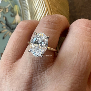 Anillo de compromiso de diamante cultivado en laboratorio para mujer elegante joyería fina para boda o diseñador nupcial anillo de corte ovalado regalo de boda - Product Image 4