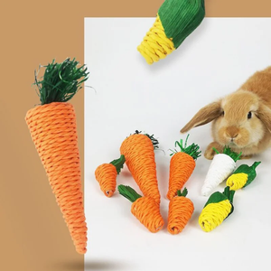 Venta al por mayor Moya Grass Ball Cane Ball Grass Cake Bite String Apple Zanahoria Shape Rabbit Bite Toy para Hamster Rabbit - Product Image 5