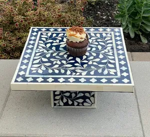 Most Popular Kiswah <b>Craft</b> Designer Bone Inlay Cake Serving Stand Resin Food Safe Eco-Friendly Customizable Color Shape Home - Product Image 2