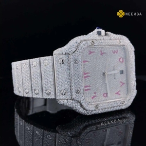 นาฬิกามอยส์ซอไนต์ชุดทำมือ-ตัวเลขอาหรับรุ่นโทรออกผลิตด้วยมือจากผู้ผลิตที่เชื่อถือได้ - Product Image 3