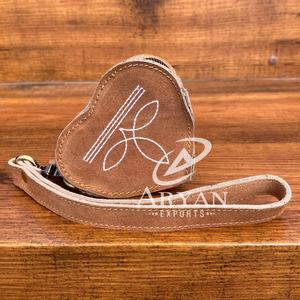 New Mini Heart Shape Suede Leather Zip Coin <b>Purse</b> with Wristlet Vintage <b>Money</b> Pouch Women Fashionable Genuine Leather Coin Pouch - Product Image 1