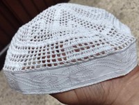 Chapeau de prière musulman pour homme tricoté à la main de haute qualité, Kufi Kopiah, 100% coton premium, ajustable, formel, toutes saisons, best-seller
