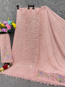 Costume pakistanais de créateur en faux georgette avec broderie, tenue de soirée, costume pakistanais à prix abordable - Product Image 3