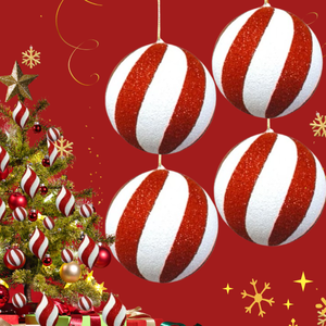 BINLU luxe 20cm boules de noël torsadées haute qualité UV imprimé boules suspendus arbre de noël décoration de la maison coffret vente - Product Image 1