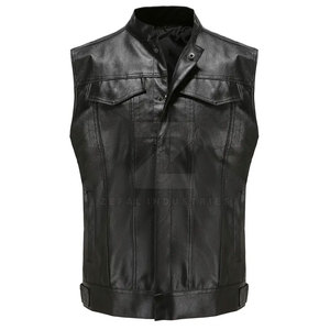 Chaleco de cuero genuino de invierno informal para hombres adultos más vendidos, ropa de abrigo transpirable de alta calidad - Product Image 1