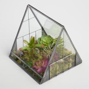 Terrarium géométrique en métal et verre Décoration intérieure Vase en cristal Produit - Product Image 4