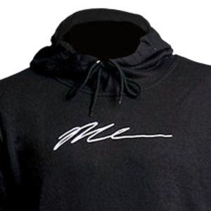 <b>Black</b> Pullover Hoodie for Men Heavyweight Cotton <b>Fleece</b> Printed Sleeve Design Hooded Sweatshirt Streetwear OEM - Product Image 4