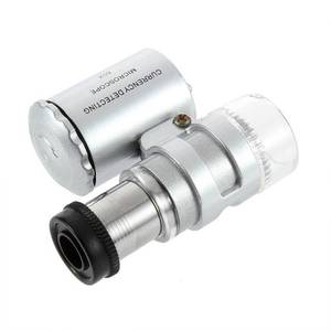 Loupe de poche LED 60X AEK-Tech, loupe de lecture portable avec construction en verre et en métal - Product Image 2
