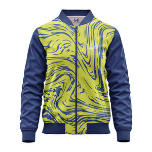 Design personnalisé hommes 100% polyester Baseball Varsity veste High Street brodé col montant lâche fermeture éclair printemps Satin Bomber - Product Image 6