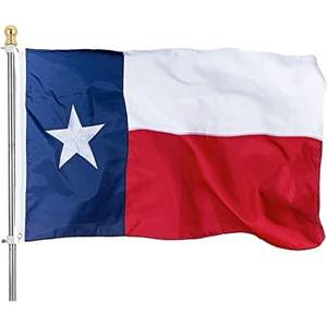 Drapeau du Texas USA TOP FLAGSINC, 4x6 pieds, robuste, brodé, pour extérieur, en nylon 240D, protection UV, rayures cousues, 350g - Product Image 5