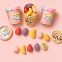 Nouvelle Arrivée : Boîte de mini-glaces aux fruits halal saveur fraise, raisin, melon, pêche, en une seule bouchée, avec saveurs chocolat et fruitées