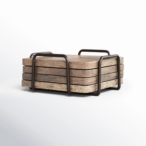 Sous-verres en bois au design populaire pour la décoration intérieure, sous-verres en bois personnalisés de luxe pour les boissons, la maison et la cuisine - Product Image 3