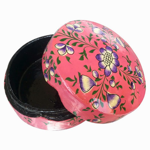 Hand-Painted Kashmiri Paper Mache Trinket <b>Boxes</b>: Luxurious <b>Keepsakes</b> for Your Jewelry Collection - Product Image 5