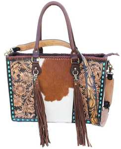 Handmade Vintage Bohemian Genuine Cowhide Leather Card Holder Single <b>Zip</b> Adjustable Strap Antique Design Canvas Lining Tassel - Product Image 1