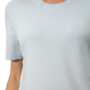 T-shirt court à col rond bleu ciel pour femme, 100% coton biologique de luxe, pré-rétréci, certifié GOTS, doux, respirant, de qualité supérieure - Product Image 4