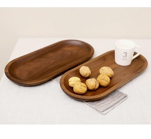 Platos de madera de alta calidad para plato de comida, plato de cocina de bambú, Bandejas para servir, plato hecho a mano de diseño clásico - Product Image 1