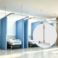 Rail de rideau médical suspendu au plafond en alliage d'aluminium en forme de U pour les salles d'hôpital et les cliniques YL-45, épaisseur 1,4 mm