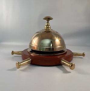 Campana de rueda de barcos de latón pulido y madera, modelo náutico Vintage, campana de rueda de madera de hierro para decoración del hogar con impresión UV - Product Image 1