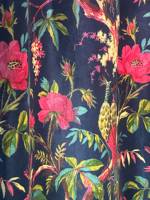 Rideau en velours de coton vintage motif floral oiseau bleu, panneau unique, style bohème, pour salon, chambre, décoration intérieure