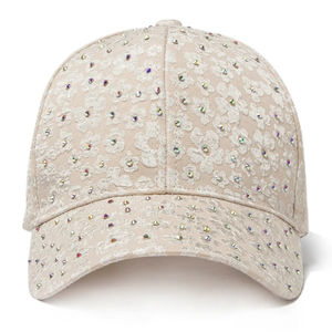 Handmade Embroidered Adjustable <b>Baseball</b> <b>Caps</b> Custom Rhinestone Letter Satin Common 100% Cotton Hip Hop Style Unisex All Seasons - Product Image 1