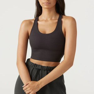 Sujetador deportivo personalizado de alta calidad con ajuste de marca en contraste, diseño de cuello cuadrado bajo, ropa de Yoga para Fitness, Sujetador deportivo personalizado para mujer - Product Image 4