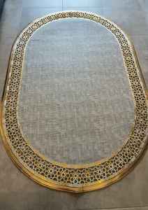Alfombra Moderna de Cuero Hecha en Turquía, Resistente a las Manchas, para Uso Doméstico, Tejida a Máquina con Diseño Jacquard, Patrón Abstracto, Pelo Medio - Product Image 3