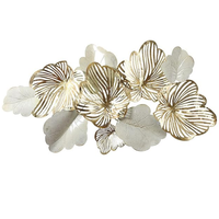Décoration Murale Métallique Nordique de Luxe : Feuilles Modernes Dorées Ginkgo & Palmiers – Couleurs Personnalisables, Décoration Haut de Gamme pour Maison et Hôtel, Tendance Esthétique
