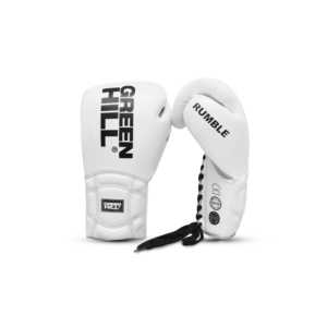 Guantes de Boxeo Rumble de Cuero de 12 oz con Cordones en la Muñeca, Logotipo Personalizado, Cómodos y Elásticos para Kickboxing y MMA, Patrón Impreso - Product Image 1