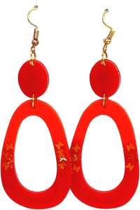 ต่างหูเรซินลายดอกไม้อัดเม็ดมีเอกลักษณ์และสง่างามเครื่องประดับแฟชั่นที่มีสไตล์ที่ยากจะลืมเลือนสำหรับผู้หญิงและเด็กผู้หญิง - Product Image 4