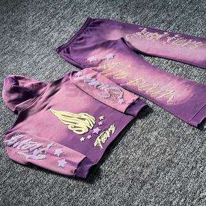 Ensemble de survêtement unisexe grande taille en coton et polyester délavé à l'acide, sweat à capuche et pantalon de jogging décontracté, vêtements de sport écologiques et légers - Product Image 3