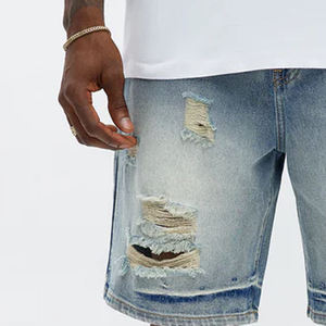 กางเกงยีนส์ขาสั้นคุณภาพสูง สีน้ำเงินกลาง สำหรับผู้ชาย สไตล์ลำลอง เหมาะสำหรับผู้ซื้อขายส่งจำนวนมาก พร้อมบริการ OEM กำลังเป็นที่นิยมในปี 2026 - Product Image 3