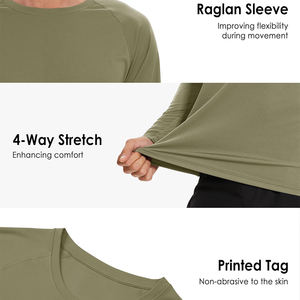 Vêtements d'extérieur avec logo personnalisé Rash Guard T-shirts manches longues Nouveau produit Ras du cou Slim-fit Rash Guard pour hommes - Product Image 3