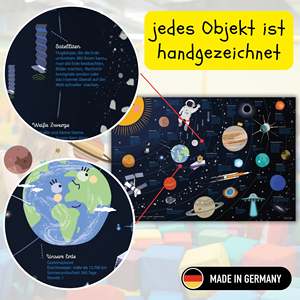 Cartoon-Style Children's <b>Desk</b> Mat 60x40cm Fabric Design 3mm Thickness for Universe-Themed Workspace - Product Image 2