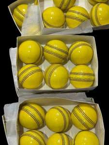 Hand-<b>Stitched</b> Cricket Ball Leather and Synthetic Hardball in Red/<b>Pink</b>/White for Match & Training - Product Image 2