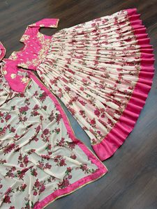 Robe longue brodée à motif d'anarkali pour femmes, tenue de fête de mariage avec dupata, vêtement indien tendance pour filles, 2022 - Product Image 5