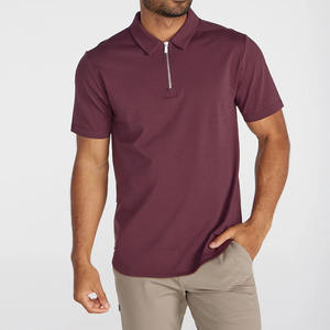 Polo para hombre, Polo de secado rápido de 4 vías con cremallera elástica, Polo transpirable sólido, ropa de Golf, camisas, polos - Product Image 1