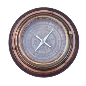 Magnetic Brass Compass Professional Outdoor Marine Pocket Compass Nautical Directional Brass Compass With Leather Case