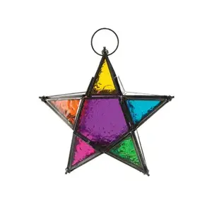 Bonne vente lanterne marocaine enduite de couleur noire pour la maison hôtel Ramadan éclairage décoratif utilisation sol/lanterne suspendue - Product Image 3