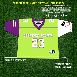 Camiseta de fútbol americano con cuello en V de malla de poliéster 100% personalizada, camiseta de sublimación de uniforme de equipo personalizado transpirable con diseño de Joker - Product Image 2