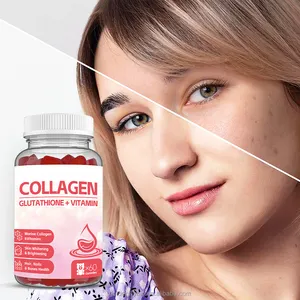 Private Label pro organic vegan gluthation collagen With biotin and vitamins gummies for skin whitening and slimming